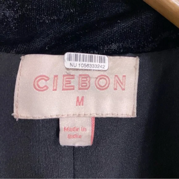 Anthropologie Ciebon Celestial Zodiac Velvet Blazer Black Embellished Beaded M - Picture 2 of 12